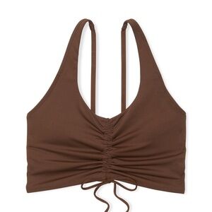 PINK Victoria's Secret Brown Ruched Sports Bra Size M